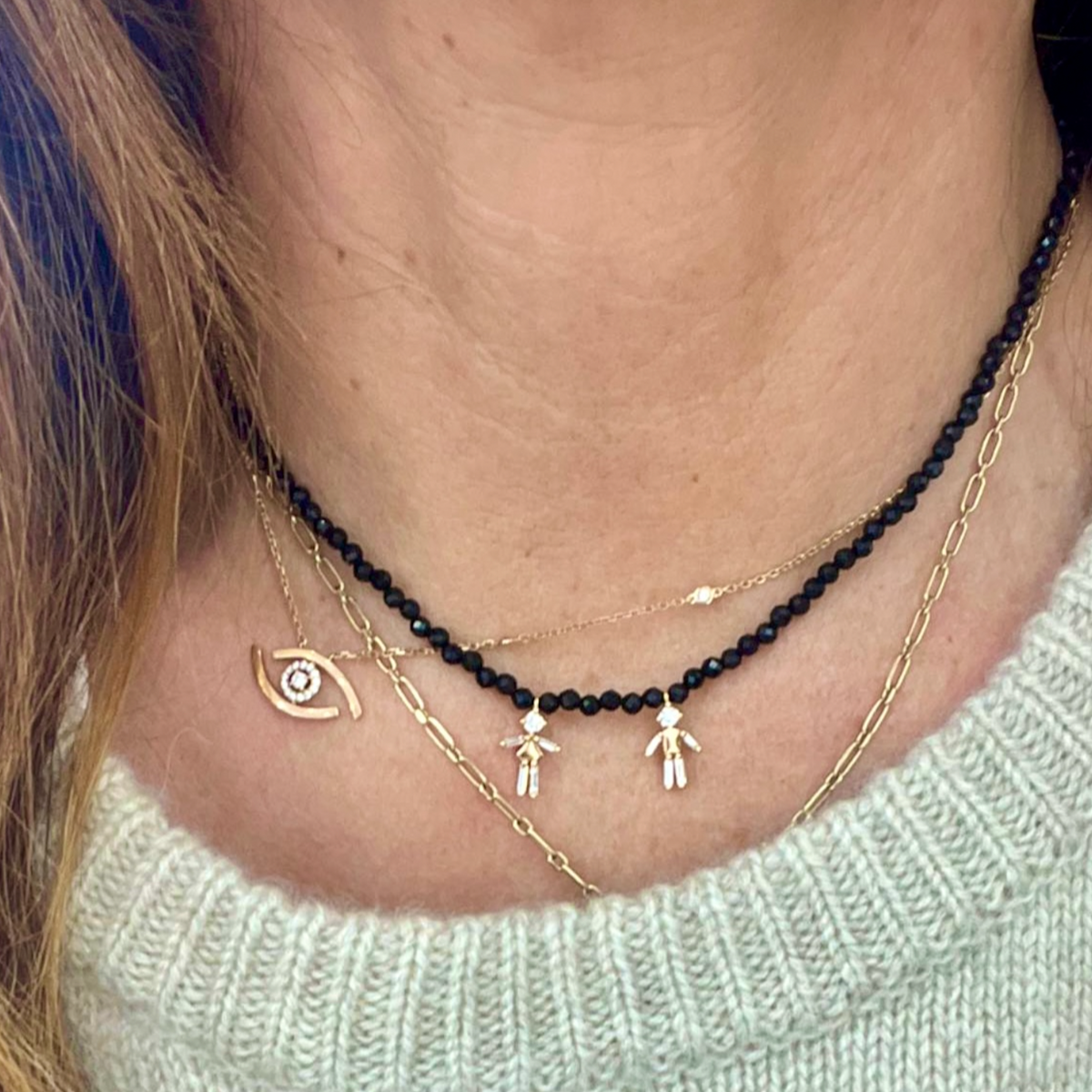 Collier Choker à Pointe D'agate Noire Par NID - Occasion