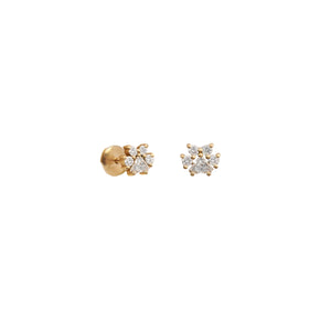 Open image in slideshow, BO Puce Little Paw en diamants et or 18K jaune / rose / blanc
