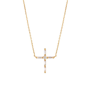 Ouvrir l&#39;image dans le diaporama, Pendentif Cross or jaune / rose / blanc 18K et diamants
