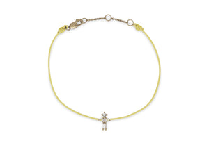 Open image in slideshow, Diamonds and 18Kt yellow / rose / white gold girl thread bracelet for littles girls
