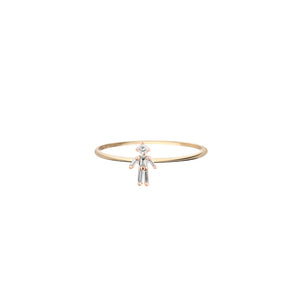 Open image in slideshow, Diamonds and 18Kt yellow / rose / white gold boy ring
